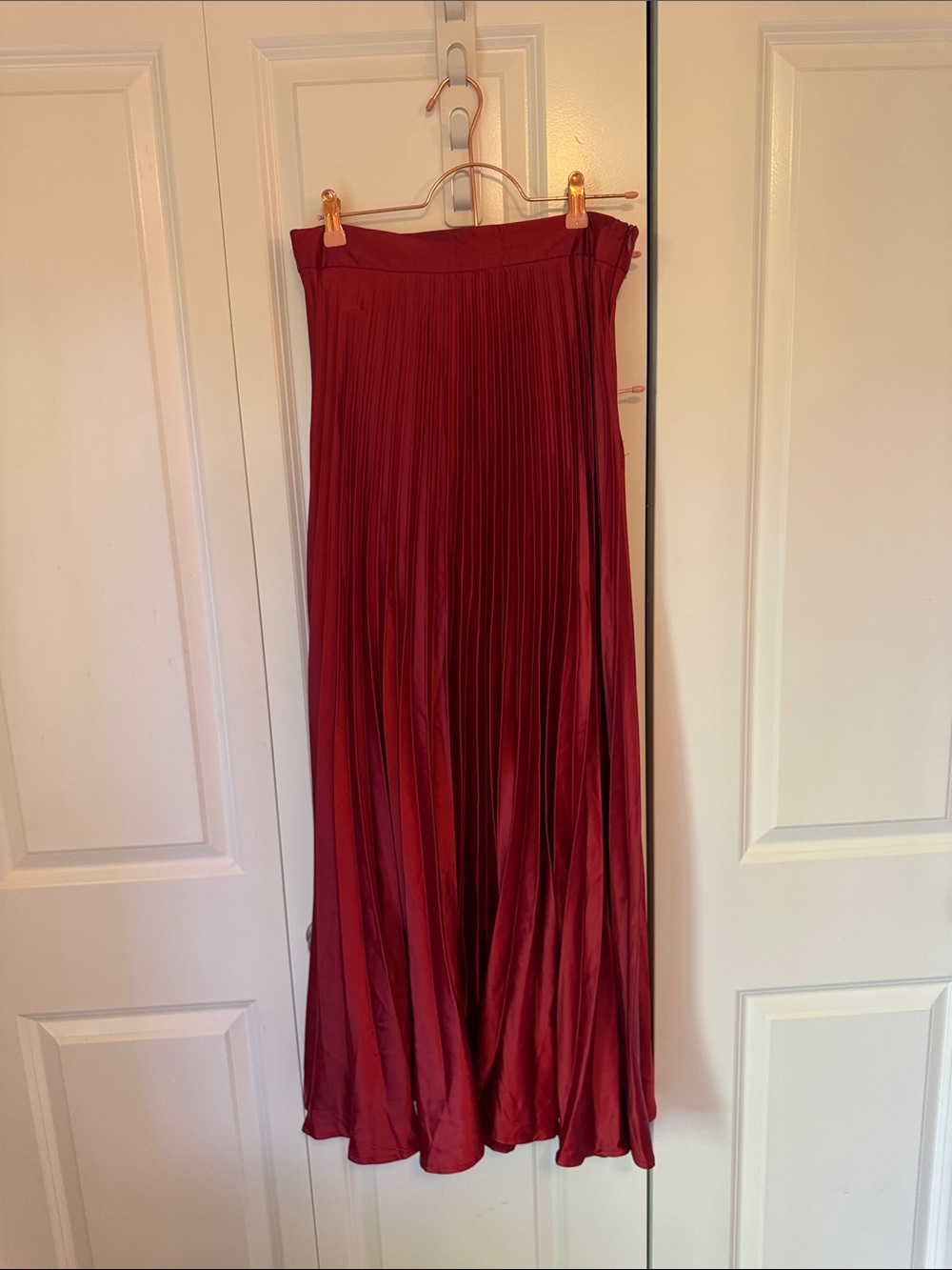 Nasty Gal Pleated Maxi Skirt - Burgundy